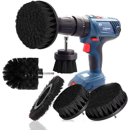 Borstfäste borr set, 5 delar, borstborstar, fäste rengöringsborste,