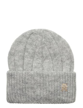 Th Timeless Beanie Accessories Headwear Beanies Grå Tommy Hilfiger*Betinget Tilbud