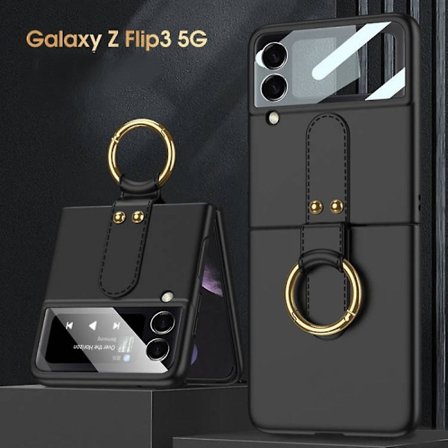 Passer til Samsung Galaxy Z Flip3 Mobiltelefon Cover, Enkeltstykke Ultratyndt Ring Foldbar Mobiltelefon Beskyttelsescover