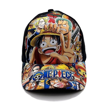 Børns drenge One Piece Luffy Print Baseball Cap Justerbar Visor Hat Sommer