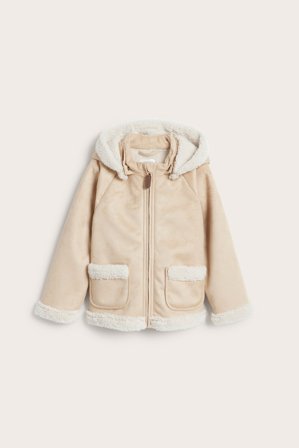 Newbie | Shearling-takki, jossa pileevuori | Beige