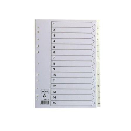 Plastregister A4 1-15 vit - Lyreco - Kontorsmaterial - Pärmar och register - Plastregister - Tryckta