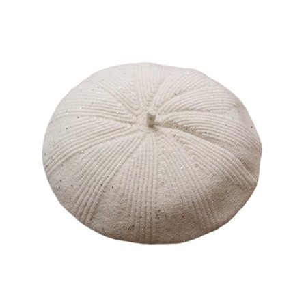 Basker dam höst och vinter ullhatt plus sammet (vit)