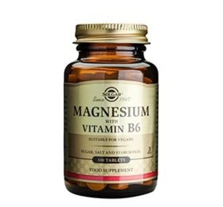 Solgar Magnesium Vitamin B6 100 tabl., Helse & Madvarer, B-vitamin, B6 Vitamin