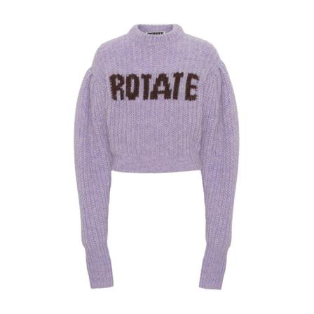 Rotate Birger Christensen, Adley Logo Knit Jumper Paars, Dames, Maat:M