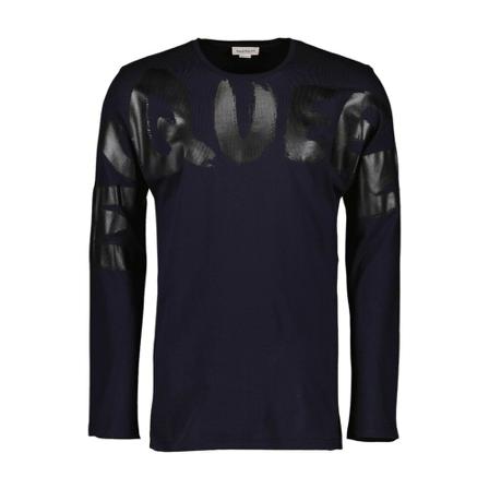 Alexander McQueen Graffiti T-shirt Blå, Herre Langærmet