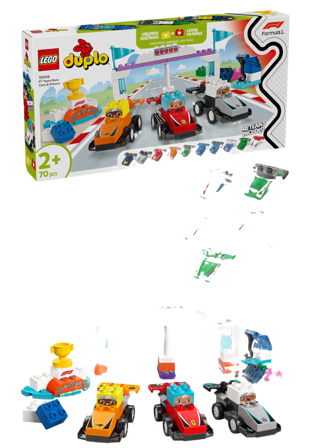 LEGO DUPLO F1 Team – racerbilar och förare Byggsatser Unisex ONESIZE