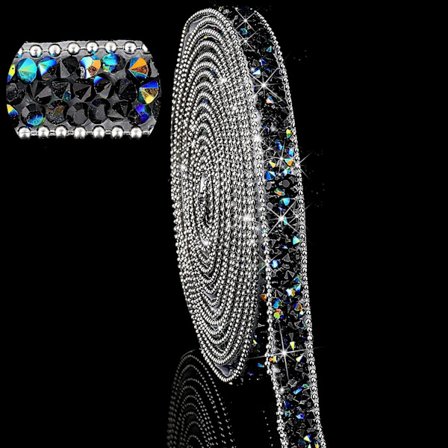 3 Yards Resin Rhinestone Bånd Selvklæbende Diamant Julebånd Krystal Bånd Rulle Glitter Resin Diamant Bælte Rhinestone Bånd