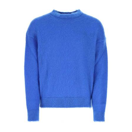Off White, Round-neck Knitwear Blauw, Heren, Maat:M
