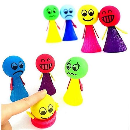 8 stk. Emoji kreative søde hoppende dukker, børns fødselsdagsfest favoriserer, festposefyld, festartikler dekorationer. (Fww)