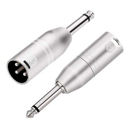 Mono Jack till XLR-adapter, obalanserad 6,35 mm TS-hane till XLR-hane-adaptrar - 2-pack