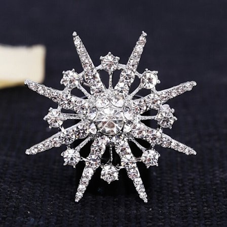 Brosch Gold Star Frozen Snowflake Star Art Style Crystal - spot försäljning