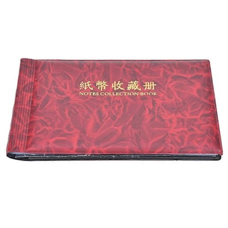 30 Sider Papirpenge Valuta Seddel Samling Bog Opbevaringsalbum Pengeseddelholder - Rosarød