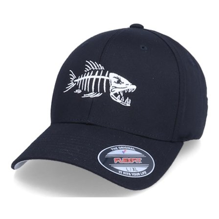 Skillfish - Black flexfit Czapka Z Daszkiem - Fish Bones Black Flexfit @ Hatstore