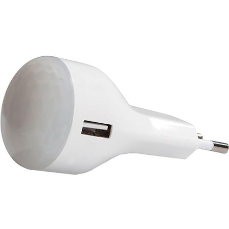 CAPiDi USBNL1A Nattlampa med USB-laddare vit, Belysning