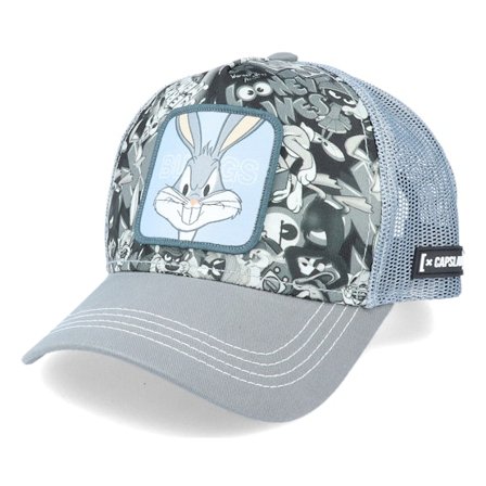 Capslab - Cinza trucker Boné - Looney Tunes Bugs Bunny Print/Grey Trucker @ Hatstore