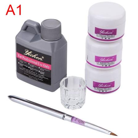 1 Set Akryl Flytande Klar Rosa Vit Carving Crystal Polymer 3d