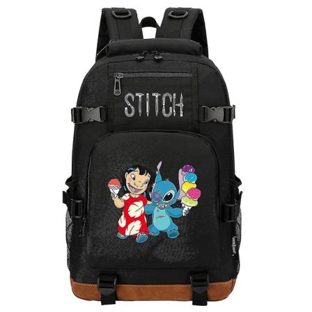 Stitch skolväskor - ryggsäck med stor kapacitet för pojkar och flickor, USB laddning, perfekt för resor, högskolestudenter, bärbar dator, skolväska, 