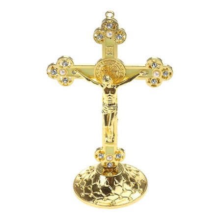 Hjem-dekorasjon katolsk krusifiks kors ornament hengiven gave til hjemmekontoret