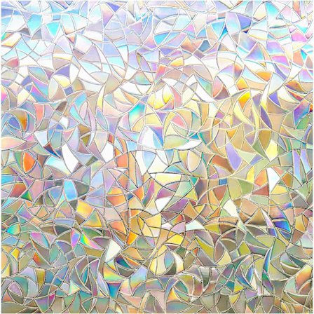 3D dekorativt vinduesvinyl, farvet glas vindue klistermærker, statisk C