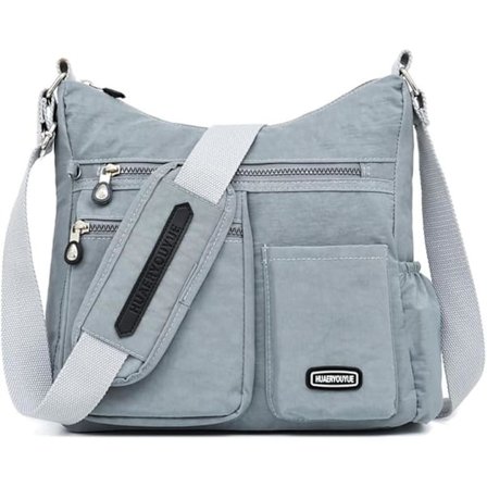 Suuri naisten olkalaukku, miesten vedenpitävä nyloninen crossbody-laukku, muodikas monitoimitasku rento laukku