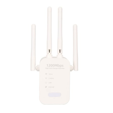 WiFi-forsterker Signal Booster 4 eksterne antenner Dual Band WiFi AP Range Extender Signalforsterker EU-plugg 100-240V EU-plugg