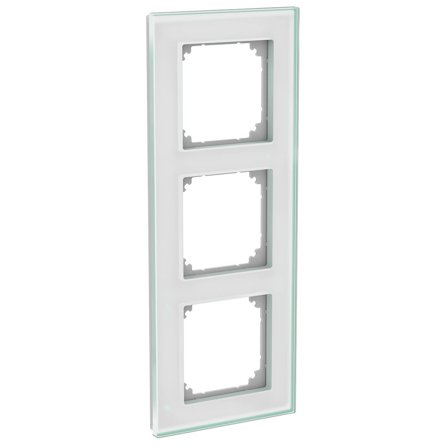 Schneider Electric WDE004037 Kombinationsram glas, solid, vit 3-fack, Strömbrytare & vägguttag