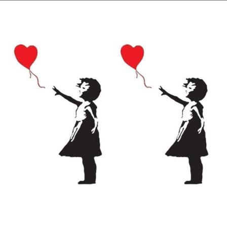 2 kpl Banksy Tyttö Sydänilmapallolla Vinyyli Seinätarra Tarra