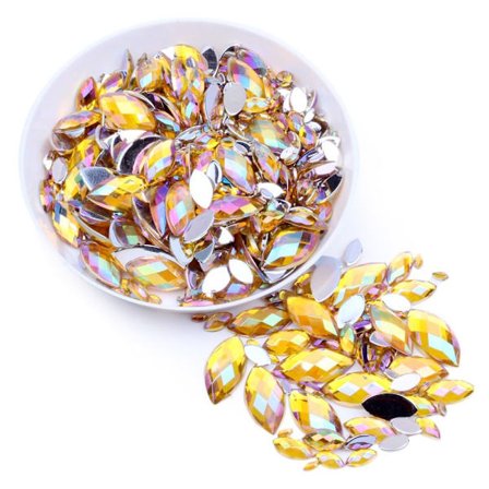 3x6mm 1000kpl Glitter Fasets tekojalokivi Flatback Applique GOLD