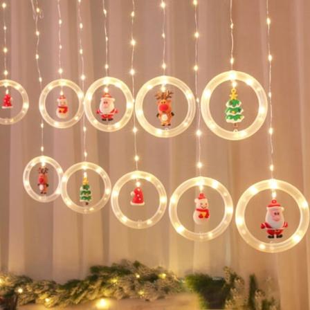 LED-lyssnor, julevindulys, julelys med USB, Merry Christmas-gardinlyssnor for jul