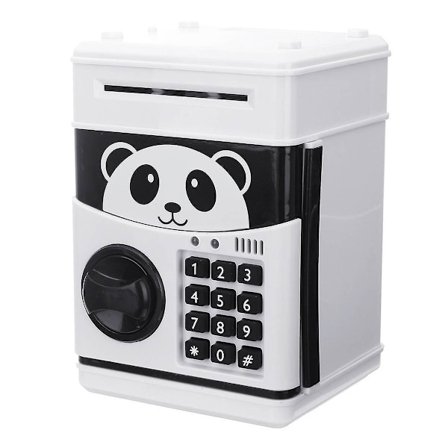 Panda Elektronisk Spargris ATM Lösenord Pengabox Kontanter Mynt Sparbössa Bank Säkerhetsbox Automatisk Insättning Sedel Julklapp
