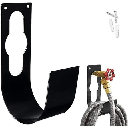 Have Slange Hanger Vægmontering Heavy Duty Slangeholder Krog Til 150ft 100ft 75ft 50ft Udvidelig Slange Sort