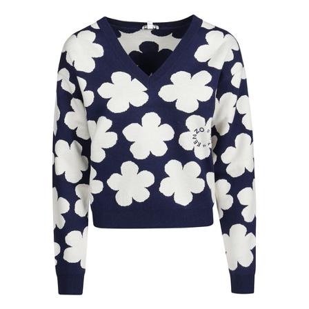 Kenzo, Jacquard Small Sweater Blauw, Dames, Maat:M