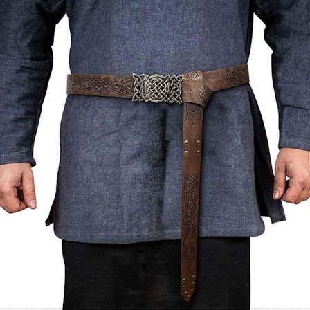 Viking Präglad Spänne Bälte Nordisk Konstläder Riddarbälte Retro Medeltida Krigare Bälte för LARP Cosplay Halloween (Fww)