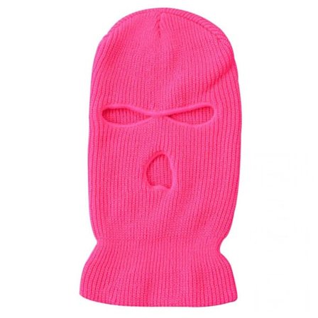 Neon Pink Balaclava Skimaske Røverhue