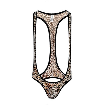 Miesten leopardikuvioiset seksikkäät alushousut ilman takapuolta (FMY)