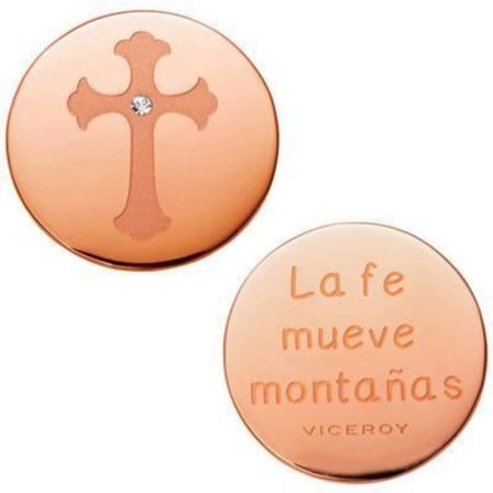 Médaillon Dam - Viceroy - VMC0002-09 - Rostfrivärd stål IP rosa - Vit sten - Inspirerande meddelande