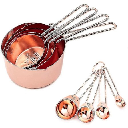 Måleske Sæt Målebæger Sæt Med 8 Rustfrit Stål Køkken Måle Lineal_er