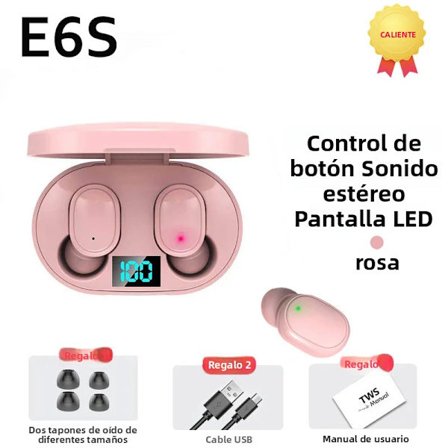 Pink-E6S Trådløse Bluetooth Stereo HiFi Hovedtelefoner med Mikrofon til Gaming, Støjreduktion, TWS Sportshovedtelefoner til Alle Smartphones