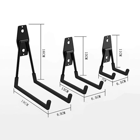 1 Set/4st Kraftiga Metallkrokar Hållbar Förvaringskrok Väggmonterad Hängare Organizer För Balkong Lager Garage Hem liten+medium+stor, Svart
