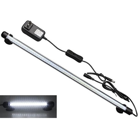 LED akvarium fisk tank undervattens sänkbar ljus vitt ljus/blått ljus