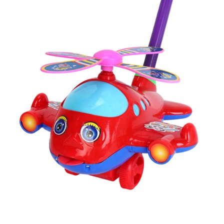 Skjutbar hjulleksak tecknad flygplansleksak vagn inomhus- och utomhusaktivitet förskoleinlärningsaktiviteter för ålder 1-barn