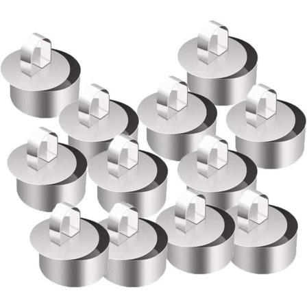 IC Dessert Ringsett, 12 stk kake ringer, dessert ring 8 cm, liten kake ring, rustfritt stål bake ring