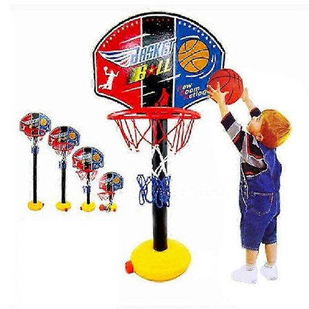 Basketballkurv og stativ til børn, justerbar højde, netboldpumpe, bærbar basketball indendørs udendørs aktivitetsport [HK]