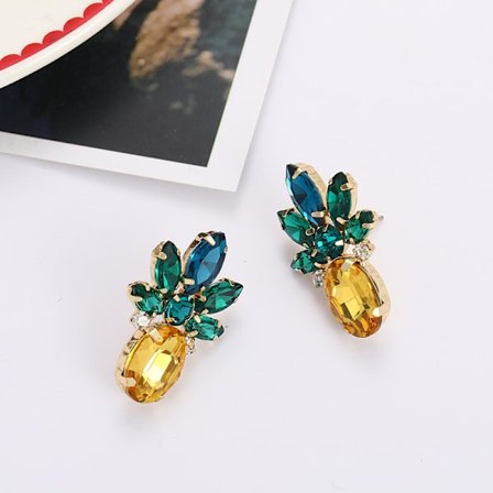 Ananas ørepynt smykker for kvinner tenåringsjenter - 1 par, glass