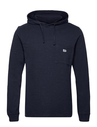 Ls Pocket Tee Hoodie Blue Lee Jeans