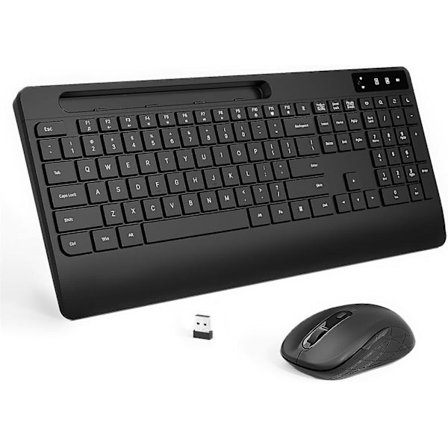 Trådløst Tastatur og Mus Combo Ergonomisk Trådløst Tastatur Mus Sæt med Telefon Tablet Holder