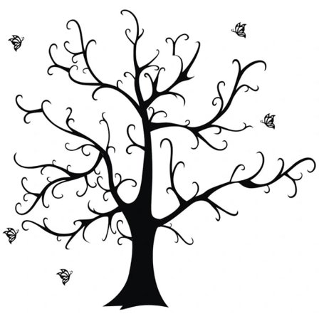 Godt tilbud til lav pris! Stor sort træ vægdekoration stue soveværelse børneværelse dekorativt maleri (stil 2) - Glad