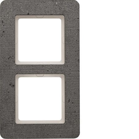 Hager 10126020 Dekkramme for boks Berker Q.7, betong 2 rom, Strømbrytere & vegguttak