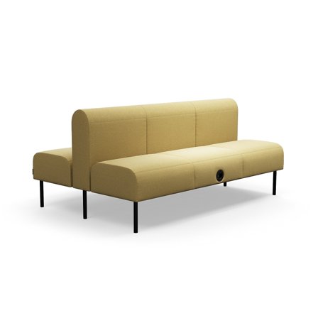 Modulsofa VARIETY, 3-Sitzer, mit USB-Steckdose, doppelt, Stoff Pod CS, gelb